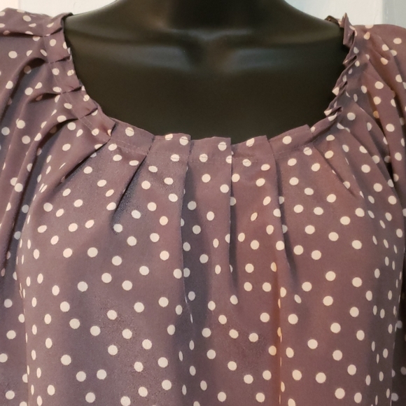 LAUREN CONRAD polka dot cute silky top EUC - Picture 2 of 5